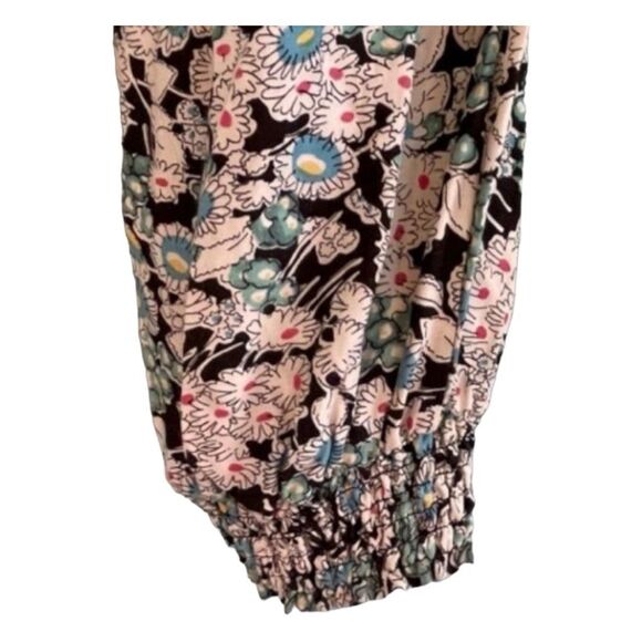 PJK Patterson J Kincaid Floral Print Jogger Track Pants Black Ivory Flowy Knit S - Picture 5 of 9